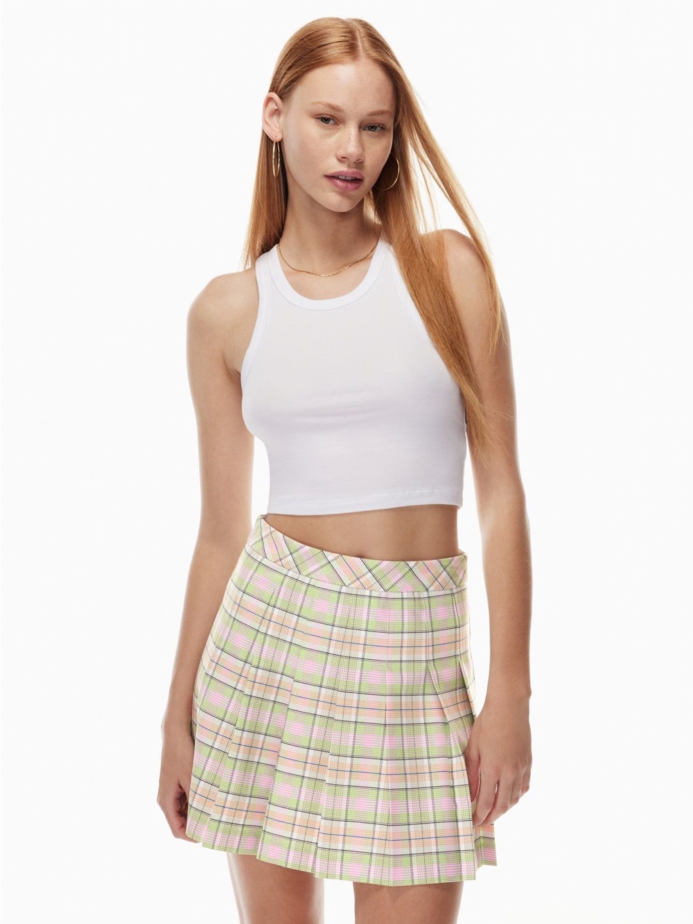 SUNDAY BEST Olive Lola Mini Skirt in Fuschia/Lime